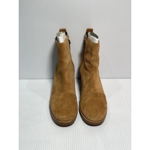NIB SOREL Cate Waterproof Suede Block Heel Bootie/Side Zip Size 7.5 Camel Brown - Picture 5 of 8